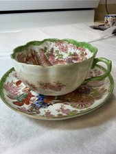 Vintage Hand-Painted Violets Footed Teacup and Saucer, Made in Japan — listing 3