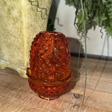 Fenton Ruby Red / Amberina Hobnail Two-Piece Fairy Lamp, 5 inches tall — listing 3