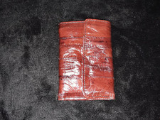 Genuine Eel Skin Leather Foldover Clutch/Flap Wallet in Grey — listing 4