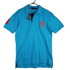 U.S. Polo Assn. Performance Pique Men's Short Sleeve Polo Shirt, Turquoise, XL — listing 2