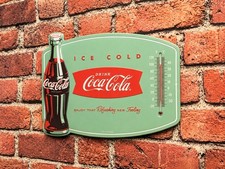 Vintage Coca-Cola "Sign of Good Taste" Metal Cigar Thermometer — listing 6