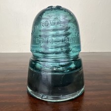 Brookfield No. 16 Aqua Glass Beehive Telegraph Insulator, Patents 1884 — listing 3