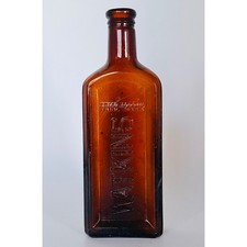Lot of 7 Vintage Amber Glass Apothecary & Medicine Bottles (One with Glass Stopper/Dropper) — listing 5