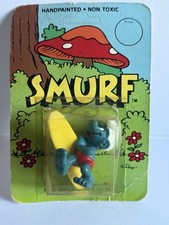 Vintage Surfer Smurf PVC Figurine with Yellow Surfboard — listing 2