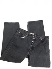 Levi's 501 Faded Black Denim Jeans, Red Tab, Leather-Style Patch — listing 3