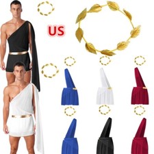Greek God Roman Toga Costume - White Robe with Red Sash & Gold Trim, One Size — listing 5