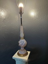 Pair of Mid-Century Marbro Murano Green Glass Obelisk Table Lamps with Brass Fittings — listing 3