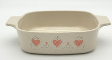 CorningWare Forever Yours (Pink Hearts) Casserole Dish Set with Amber Glass Lids — listing 3