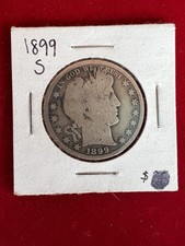 1899 Barber Half Dollar, 90% Silver, Good/Very Good Circulated Condition