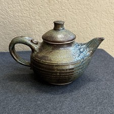 Studio Art Pottery Crackle-Glaze Teapot with Matching Underplate/Tray — listing 2