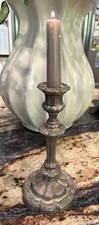 Ornate Silver-Plated Baroque/Rococo Style Candlestick with Repoussé Floral Base