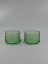 Tiara Indiana Glass Chantilly Green Sandwich Pattern 8" Salad Plate (Uranium Glass) — listing 4