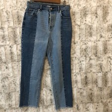 PacSun Two-Tone Patchwork Wide-Leg Jeans with Raw Hem — listing 5