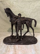 Bronze Jockey on Horse Sculpture on Marble Base (after Isidore Bonheur) — listing 2