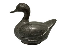 Vintage Pewter Figural Duck Covered Trinket Box — listing 4