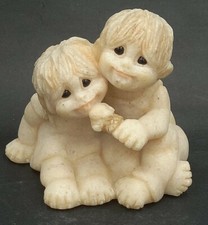Second Nature Design sad eyes collectible Quarry Kids "Farnsworth" Figurine with Puppy — listing 6