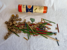 Vintage Tinkertoy-Style Wooden Construction Set with Spools, Rods, and Fabric Flags — listing 4