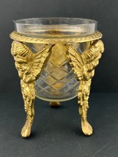 Three Winged Cherub Angels Holding Hands Around Glass Votive Tealight Candle Holder — listing 6