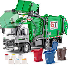 Toy Recycling Garbage Truck, Green & White with Recycle Graphic — listing 2