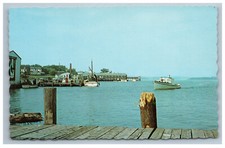 Eastport, Maine Fisherman Statue & Tugboat Postcard (Maine Scenics MS 1051) — listing 3