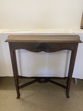 Vintage Victorian-Style Mahogany Hexagonal Console / Parlor Side Table with Lower Shelf — listing 4