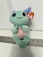 TY Beanie Bellies Axolotl Plush Holding Heart, Pink with Tag — listing 4