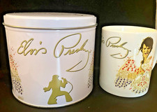 Vintage Elvis Presley Black Ceramic Pedestal Mug/Stein with Gold Jumpsuit Graphic — listing 2