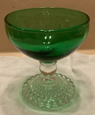 1940s Anchor Hocking Forest Green Boopie Cocktail Glass with Berwick Bubble Foot — listing 2