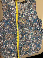 Chaps Pastel Paisley Print Ruffle Top, Size Small — listing 5