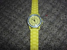 Geneva Purple Silicone Band Rhinestone Bezel Ladies Quartz Watch, Large Face — listing 5