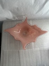 Vintage Murano Cranberry Pink Art Glass Star-Shaped Centerpiece Bowl — listing 5