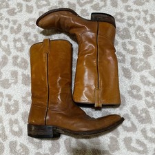 Rios of Mercedes Two-Tone Black & Tan Leather Cowboy Boots — listing 5