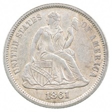 1861 Seated Liberty Silver Dime — listing 3