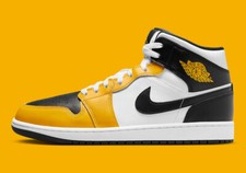 Nike Air Jordan 1 Mid Black/Yellow Ochre White Sneakers — listing 6