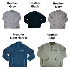 Men's Gray Sweater-Knit Fleece Quarter-Zip Pullover with Navy Contrast Collar — listing 2