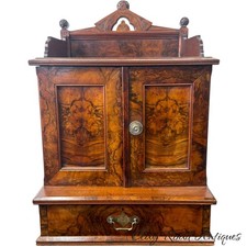 Victorian Burl Walnut Personal Effects / Vanity Box with Fitted Interior, 12x8x7 — listing 2