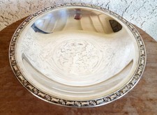 Oneida Silversmith Park Lane Silverplate Coasters/Butter Pats Set of 8, 5.5 inch Round with Glass Inserts — listing 2