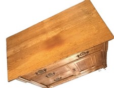 Antique Oak Washstand with Towel Bar Back and Single Drawer — listing 5