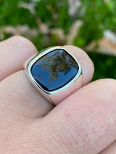 Men's Yellow Gold Black Onyx Signet Ring with Diamond Accents — listing 2