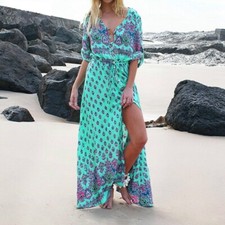 Boho Floral Print Sundress with Ruffle-Tie Shoulders, Size S Yes - I can read a brand name — listing 4