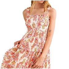 Reset Purple Blend Floral Tiered Ruffle Maxi Dress, Size Small — listing 6