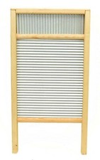 Vintage Wooden Frame Washboard with Corrugated Aluminum Rubbing Surface — listing 2