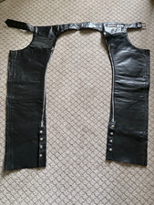Brooks Leather Motorcycle Chaps, Black
