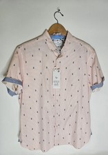 Men's Short-Sleeve Flamingo Print Button-Up Shirt — listing 3