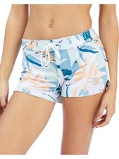 Roxy Women's Green Hawaiian Floral Board Shorts with Yellow Drawstring — listing 4