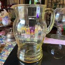 Vintage Yellow Depression Glass Etched Floral Plate — listing 5