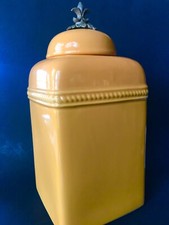 Belaverra Cream Ceramic Kitchen Canister Set with Pewter Pineapple Finials — listing 6