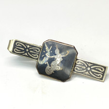 Vintage Siam Sterling Silver Niello Tie Clip with Nielloware Mekkala Goddess Motif — listing 2