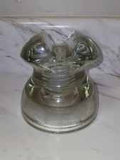 Vintage Clear Glass Insulator with Ribbed Body and Ringed Ends — listing 2