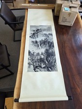 Chinese Woven Silk Brocade Hanging Scroll, Lotus and Willow with Dragonfly Motif — listing 4